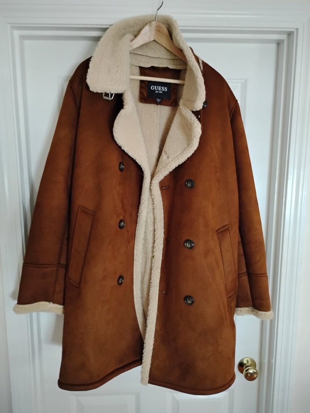 Guess Mens Faux Suede Shearling Cost, XL